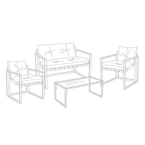 Salon De Jardin Halden - Blanc Et Marron