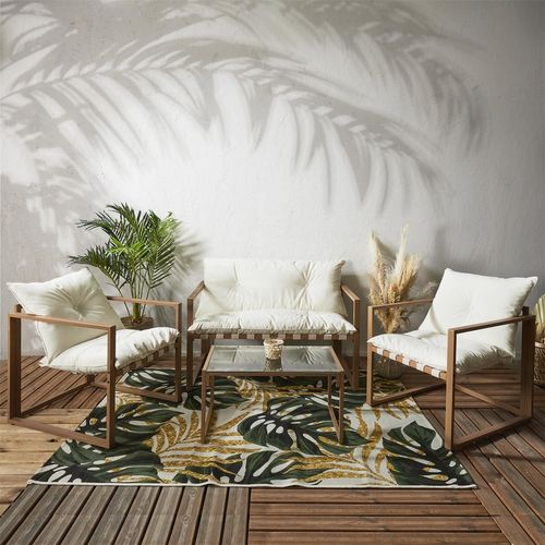 Salon De Jardin Halden - Blanc Et Marron