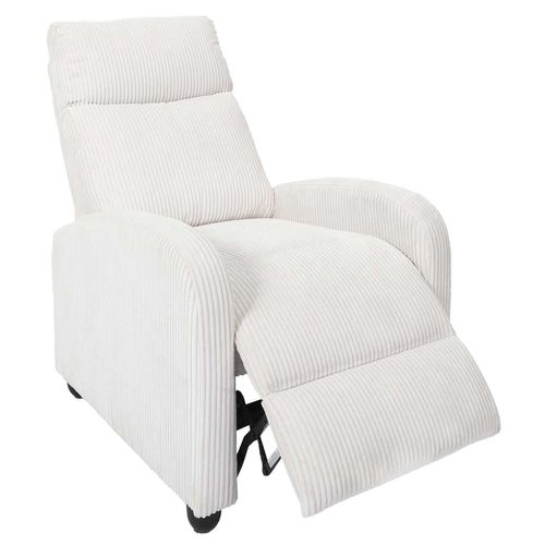 Fauteuil Relax Multiposition En Tissu Côtelé Drammen - Beige