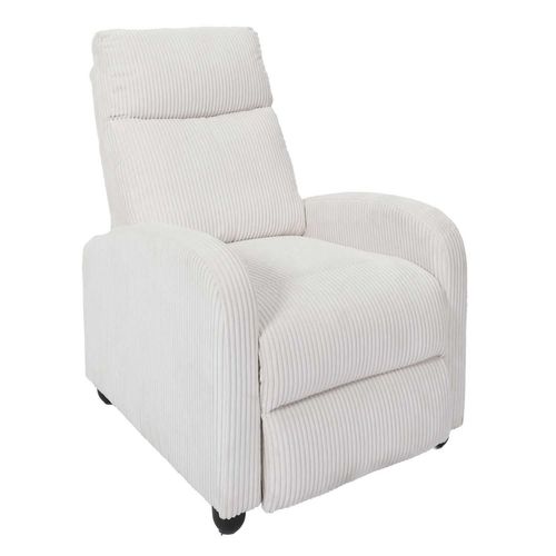 Fauteuil Relax Multiposition En Tissu Côtelé Drammen - Beige