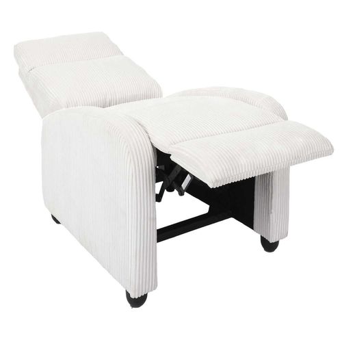 Fauteuil Relax Multiposition En Tissu Côtelé Drammen - Beige