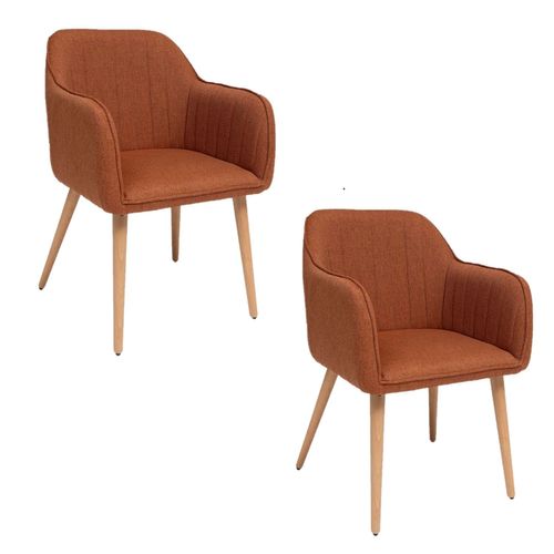 Lot De 2 Fauteuils à Dîner Visoca - Marron