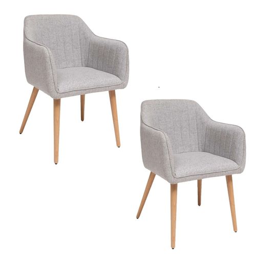 Lot De 2 Fauteuils à Dîner Visoca - Gris