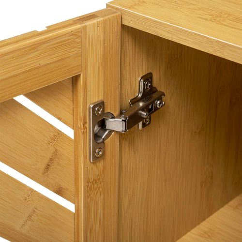 Meuble De Salle De Bain 1 Porte En Bambou Bath N' Modul - Beige