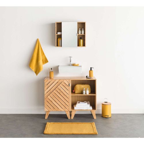 Meuble De Salle De Bain 1 Porte En Bambou Bath N' Modul - Beige