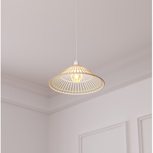 Suspension Cône En Bambou Naturel - Diam 36 Cm - Beige