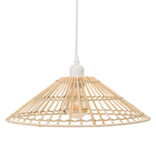 Suspension Cône En Bambou Naturel - Diam 36 Cm - Beige