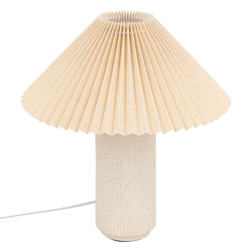 Lampe Cylindre En Céramique - H. 38 Cm - Beige