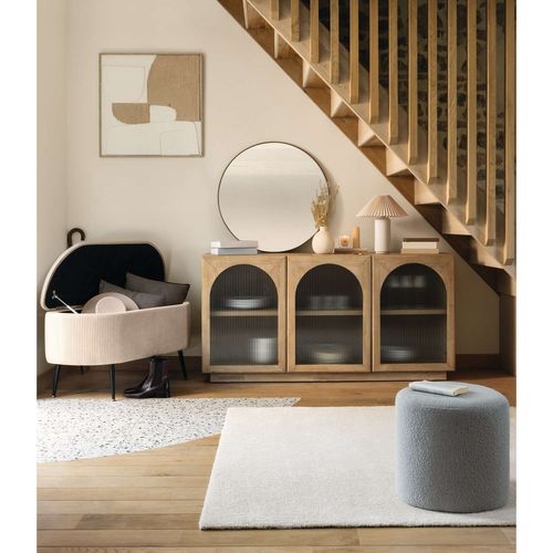 Lampe Cylindre En Céramique - H. 38 Cm - Beige