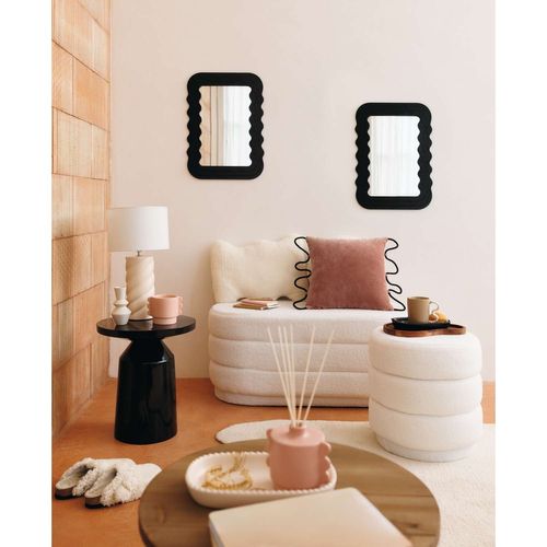 Pouf En Bouclette Kemi - Blanc