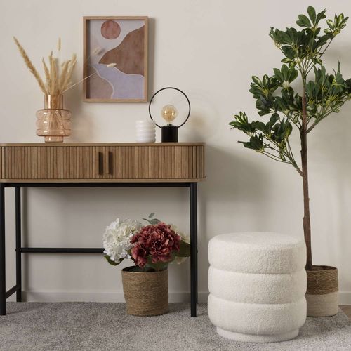 Pouf En Bouclette Kemi - Blanc