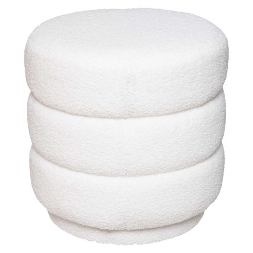 Pouf En Bouclette Kemi - Blanc
