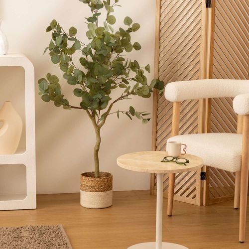 Eucalyptus Artificiel Avec Pot Plastique - H. 127 Cm - Vert