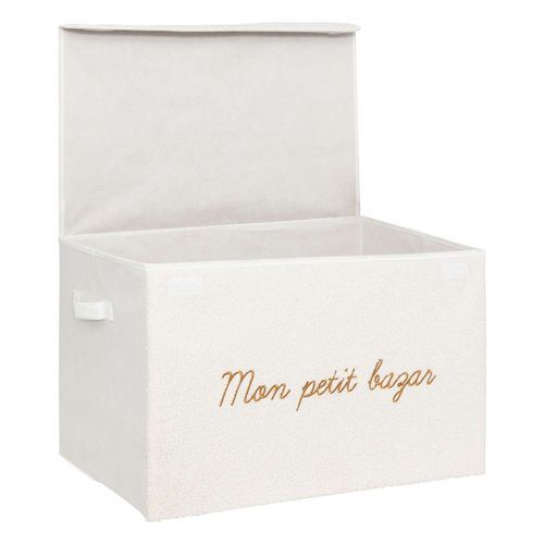 Coffre Rangement En Bouclette - Blanc