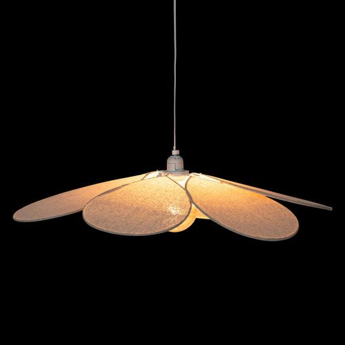 Suspension En Lin Fleur - Diam 72 Cm - Beige