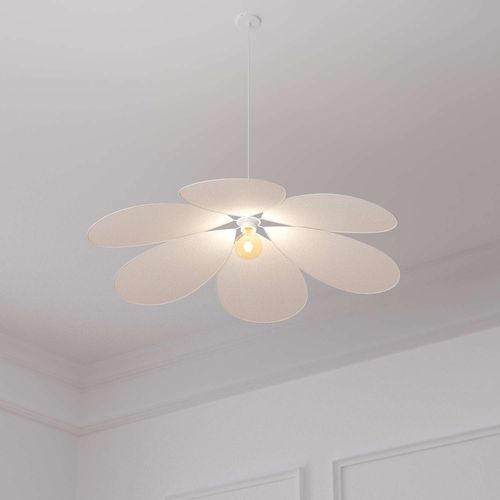 Suspension En Lin Fleur - Diam 72 Cm - Beige