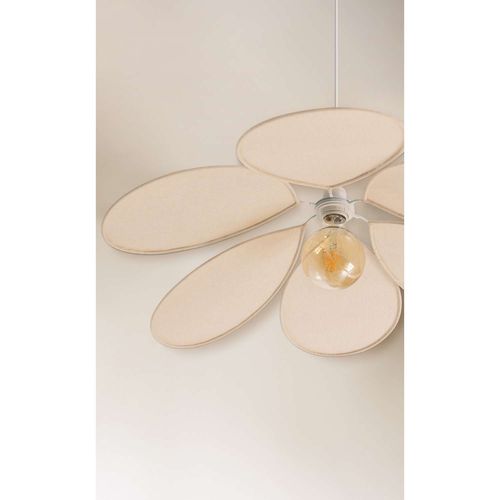 Suspension En Lin Fleur - Diam 72 Cm - Beige