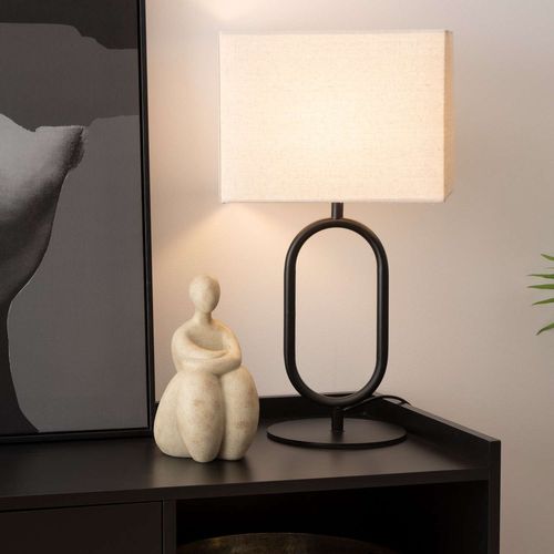 Lampe à Poser Sundsvall - H. 52 Cm - Beige Et Noir