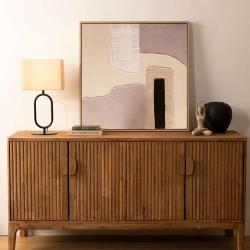 Lampe à Poser Sundsvall - H. 52 Cm - Beige Et Noir