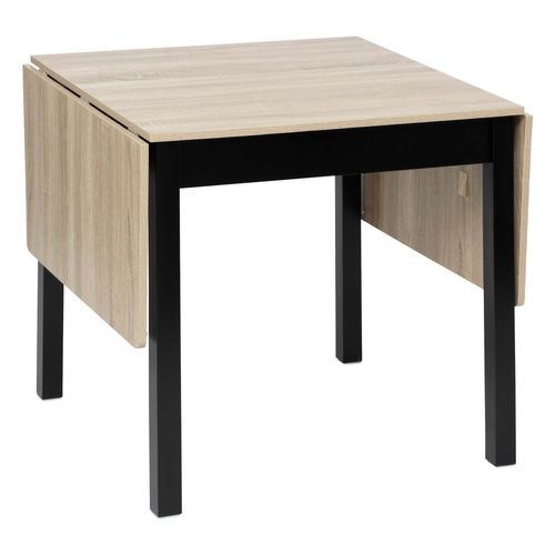 Table Extensible 2 à 6 Places En Bois - Beige Et Noir