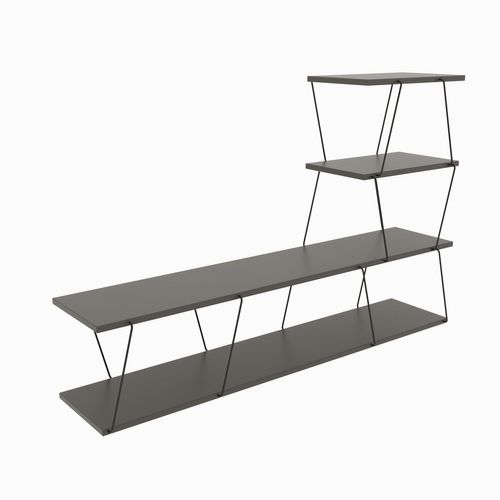 Meuble TV Suspendu En Bois Et Métal Victor - Gris Anthracite