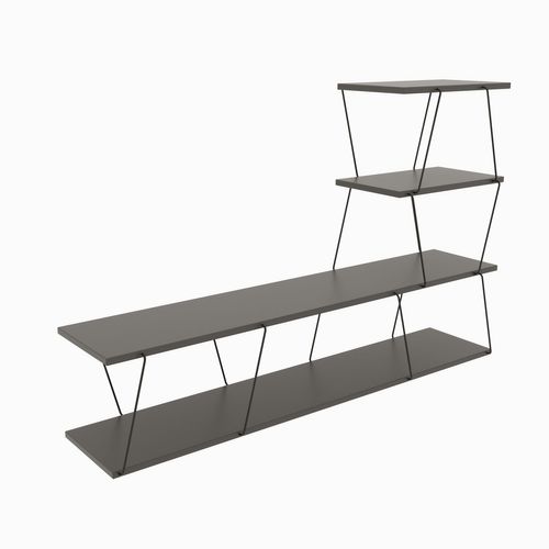 Meuble TV Suspendu En Bois Et Métal Victor - Gris Anthracite