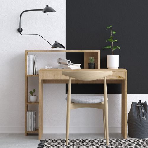 Bureau Design Scandinave En Bois Martin - Beige