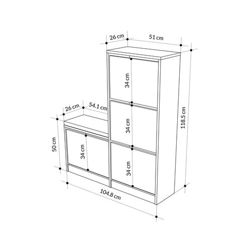 Meuble à Chaussures Avec Banc - Marron Clair Et Gris