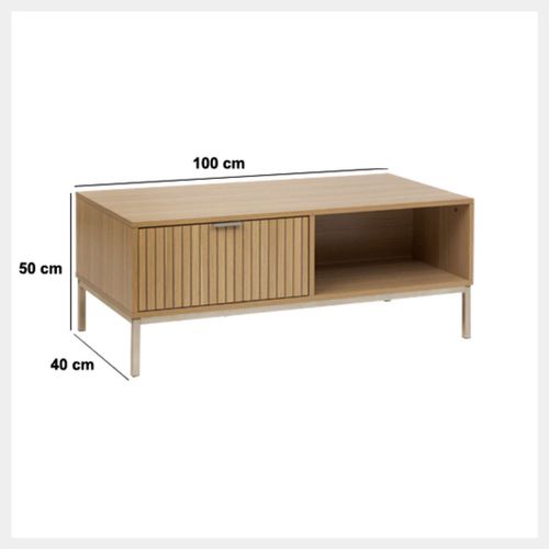 Table Basse 1 Tiroir En Bois Tasso - Marron