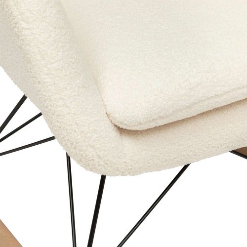 Fauteuil à Bascule En Bouclette Olmeto - Blanc