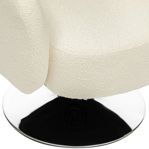Fauteuil Pivotant En Bouclette Edith - Blanc