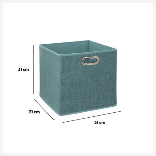 Lot De 6 Boîtes De Rangement En Tissu Mix 'n Modul - L.31 X L.31 X H.31 Cm - Bleu Chiné