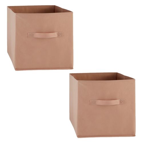 Lot De 2 Boîtes De Rangement En Tissu Mix N' Modul - L. 31 X L. 31 X H. 31 Cm - Nude