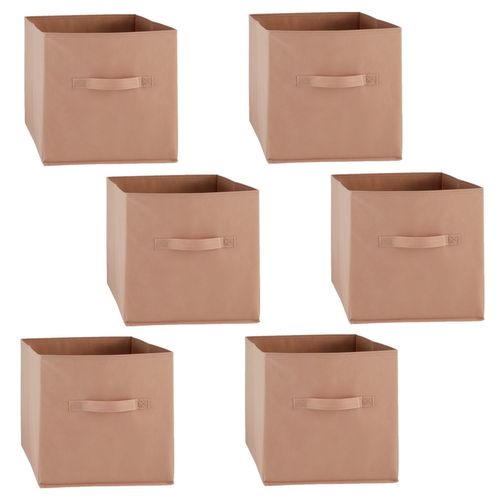 Lot De 6 Boîtes De Rangement En Tissu Mix N' Modul - L. 31 X L. 31 X H. 31 Cm - Nude