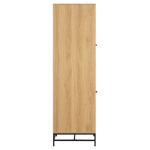 Armoire 2 Portes Et 2 Étagères Effet Tasseaux Baïkal - Beige