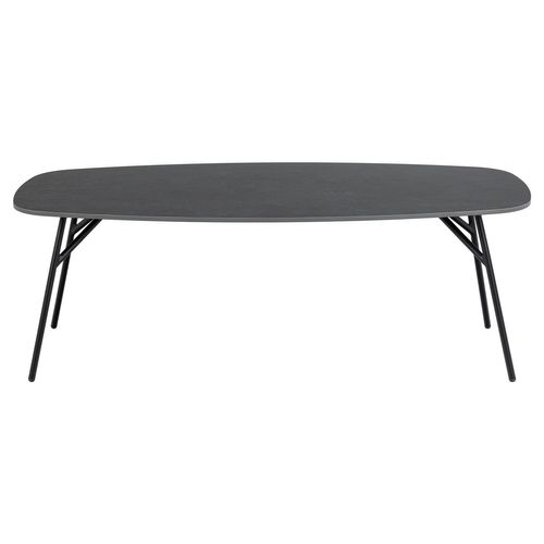 Table Basse Allongée Bois Et Métal Haldor - Gris Foncé