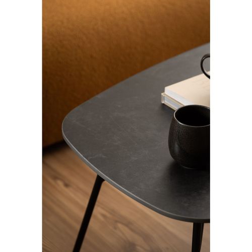 Table Basse Allongée Bois Et Métal Haldor - Gris Foncé