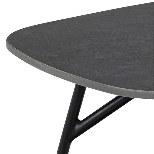 Table Basse Allongée Bois Et Métal Haldor - Gris Foncé