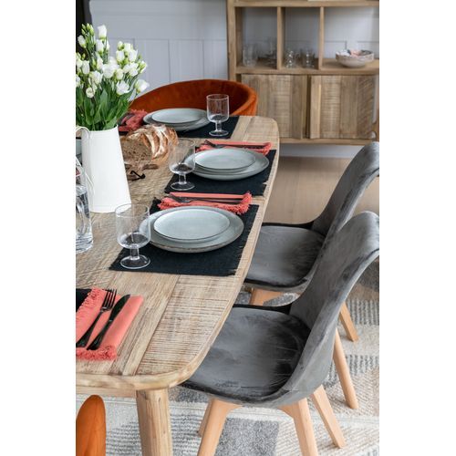 Lot De 6 Sets De Table Maha En Coton - 45 X 30 Cm - Noir