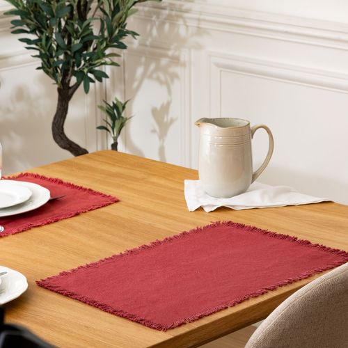 Set De Table En Coton Maha - 45 X 30 Cm - Grenat