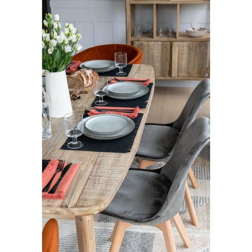 Set De Table En Coton Maha - 45 X 30 Cm - Noir