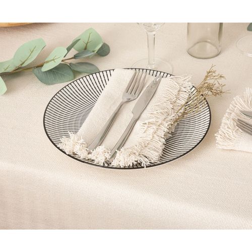 Ensemble De 2 Serviettes De Table à Franges Maha - 40 X 40 Cm - Blanc