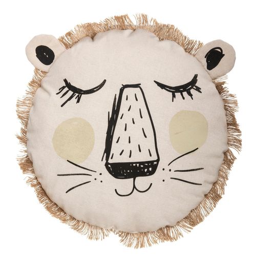 Coussin Rond Enfant Lion - Diam. 38 Cm
