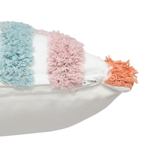 Coussin Enfant Arc-en-ciel Tufté - 38 X 38 Cm - Multicolore