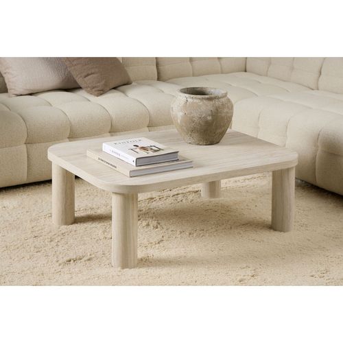 Table Basse Rectangulaire Effet Travertin Göran - Beige