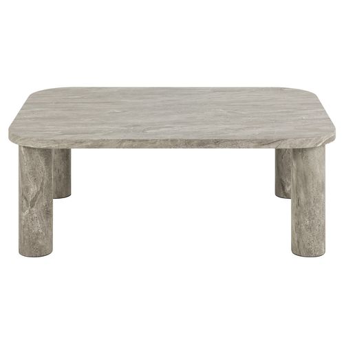 Table Basse Rectangulaire Effet Marbre Göran - Gris