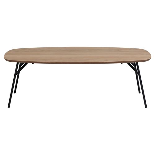 Table Basse Allongée Bois Et Métal Haldor - Beige