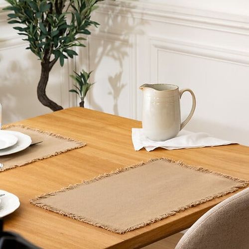 Set De Table En Coton Maha - 45 X 30 Cm - Beige
