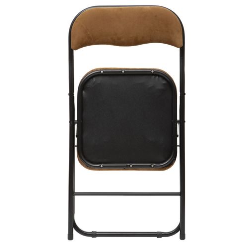 Lot De 2 Chaises Pliantes Effet Velours - Ocre Doré