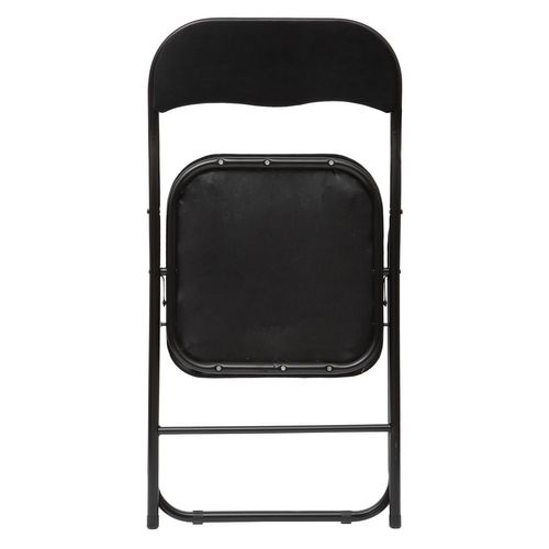 Lot De 2 Chaises Pliantes Carrée Velours - Noir